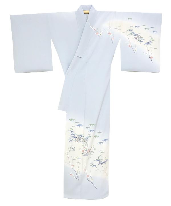 銀座【着物2771】四代目上野真作 訪問着 松竹梅文 (落款入) – 銀座