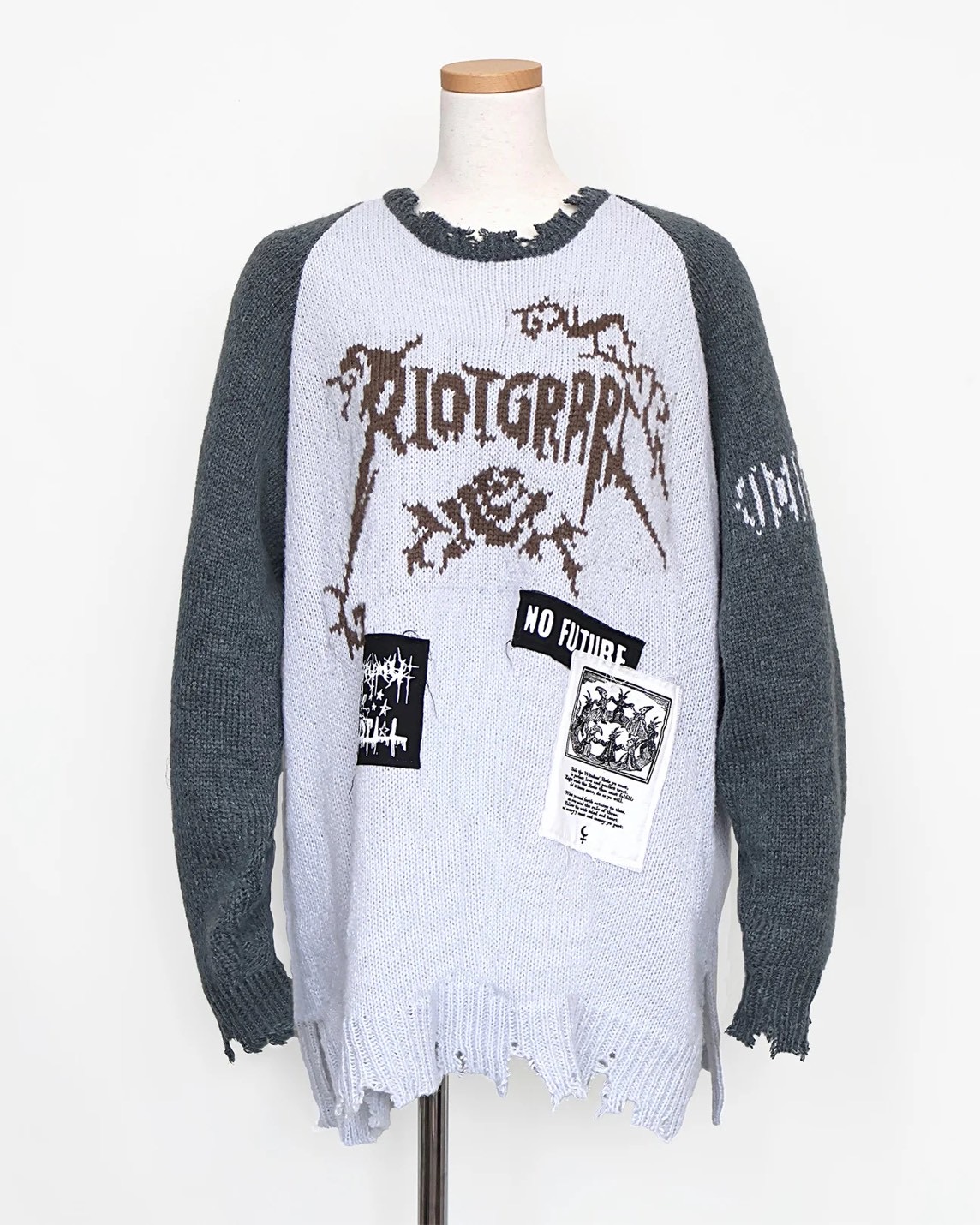 rurumu: 25AW rurumu:×KIDILL raglan pullover (large) sax blue