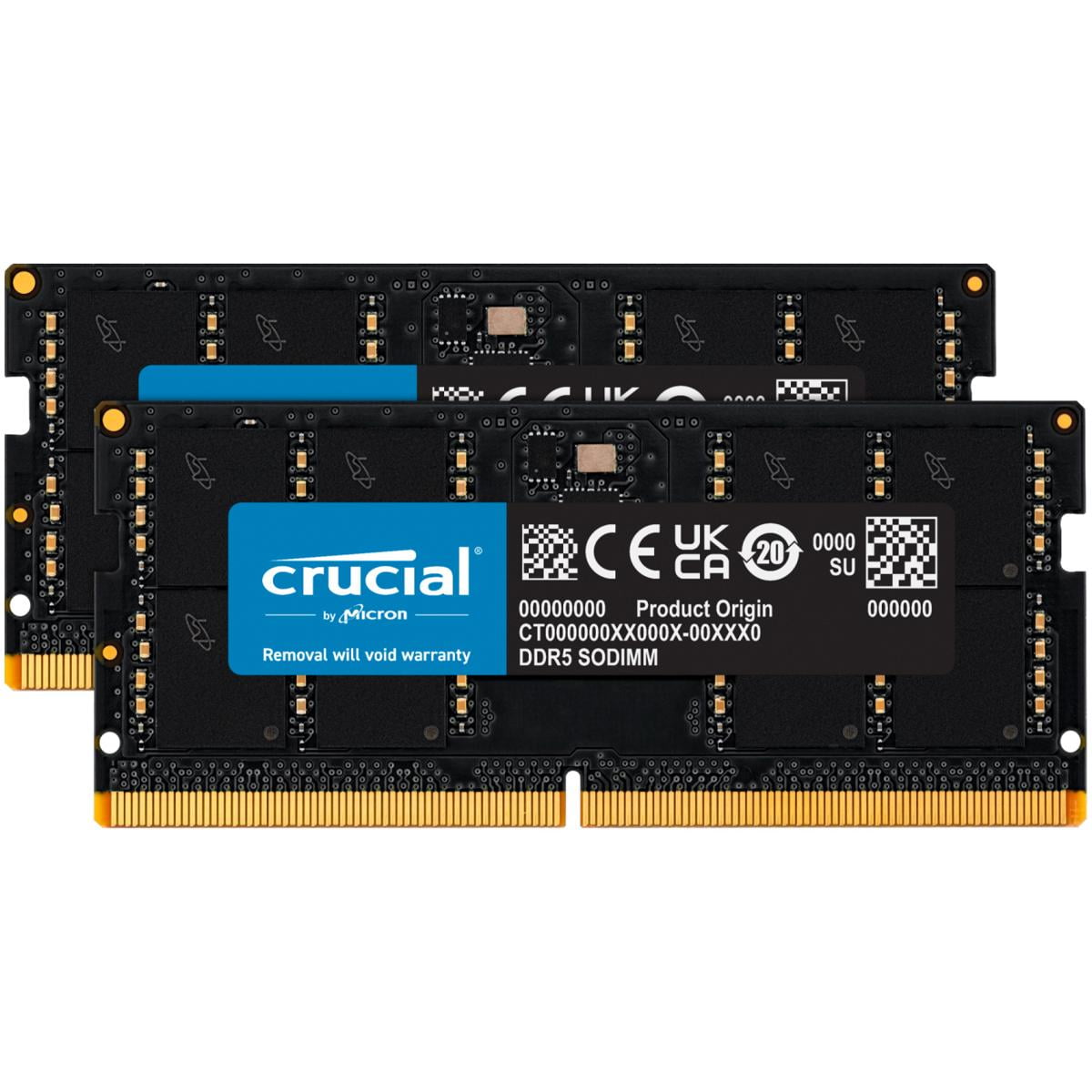 Crucial 32GB RAM Stick (2 x 16GB) DDR5 4800 (PC4 38400) 262-Pin SO