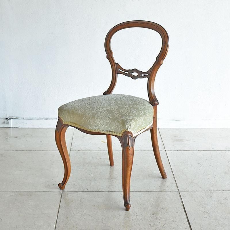英国アンティーク木製バルーンバックダイニングチェア/サロンイス(90