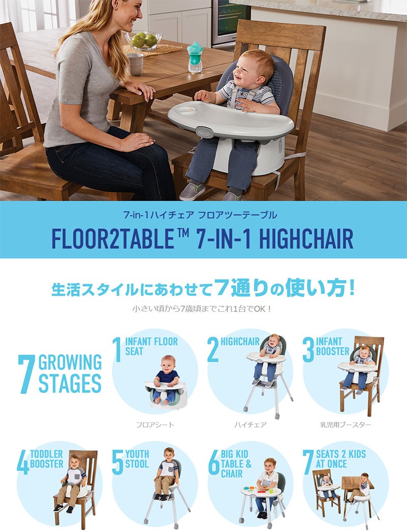 グレコ 7in1 フロアツーテーブル GRACO ハイチェア ローチェア