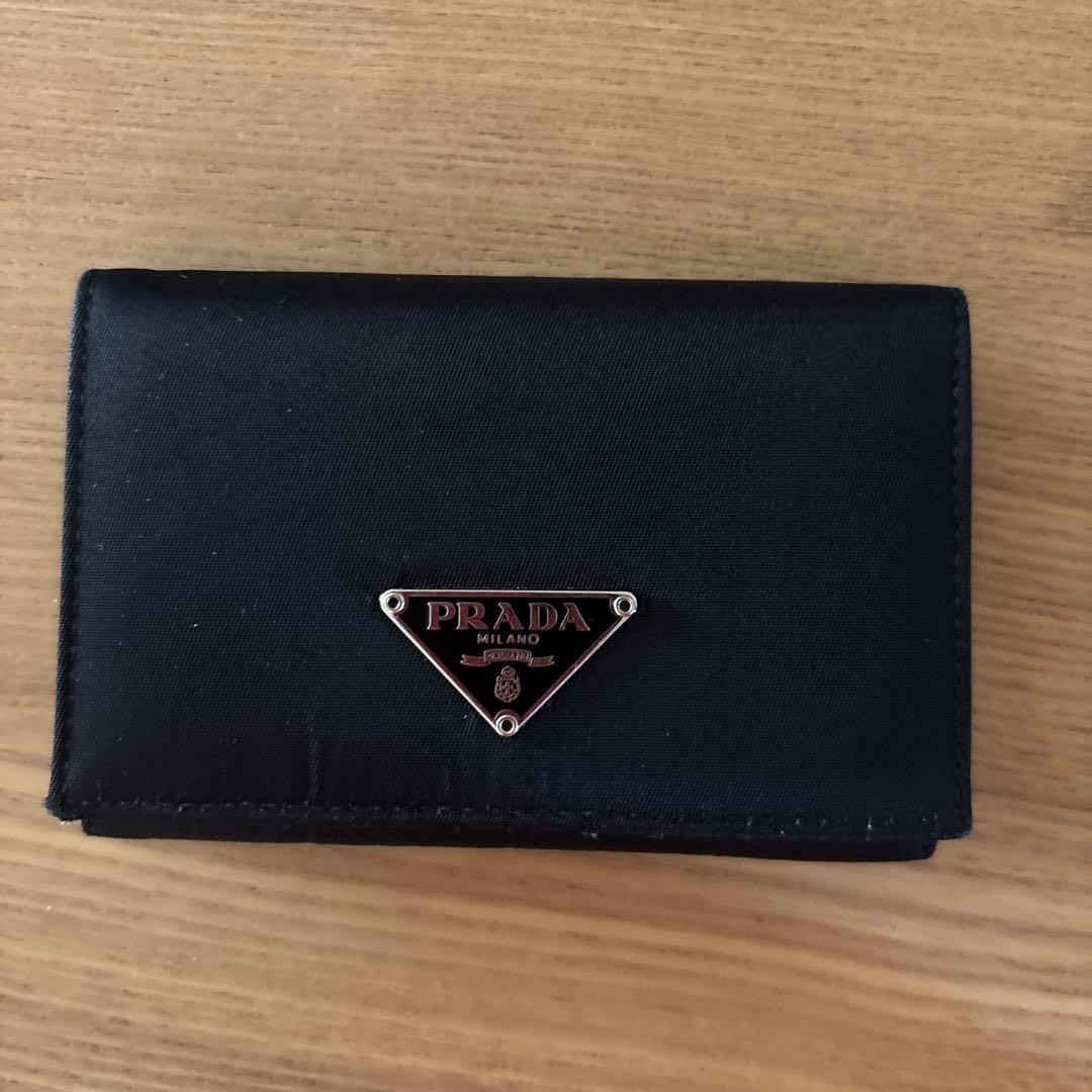 PRADA ブラック ナイロン 名刺入れ 新品]PRADA ブラックレザー 名刺入れ プラダ サフィアーノ SAFFIANO