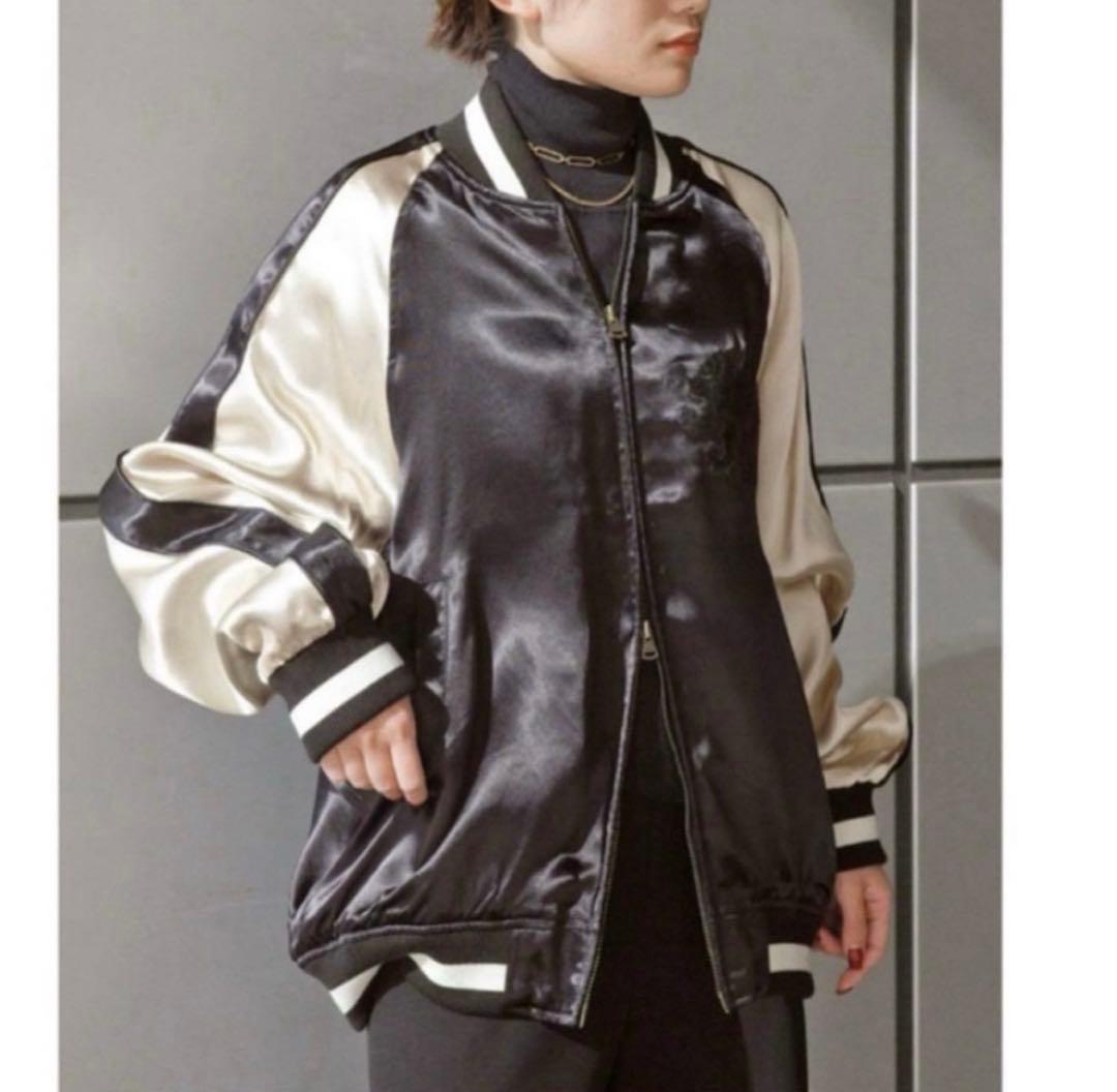 APSTUDIO COUTURE D`ADAM 別注バイカラーサテン ジャケット AP STUDIO - 新品【COUTURE D`ADAM】別注バイカラーサテンジャケットの